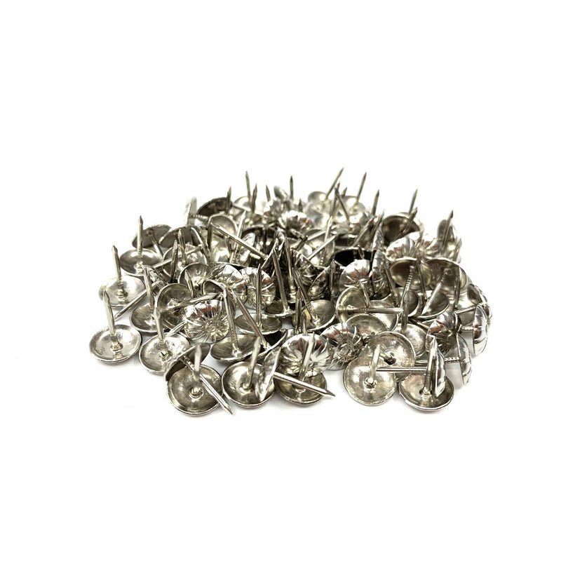 [Australia - AusPower] - ZAYI 7/16"×5/8" Silver Antique Upholstery Tacks Nails?Domed Upholstery Decorative Tacks Furniture Sofa Thumb Nails Pins Assortment Kit for Furniture DIY LE Reform 100PCS(Silver) 7/16"×5/8" Sliver 