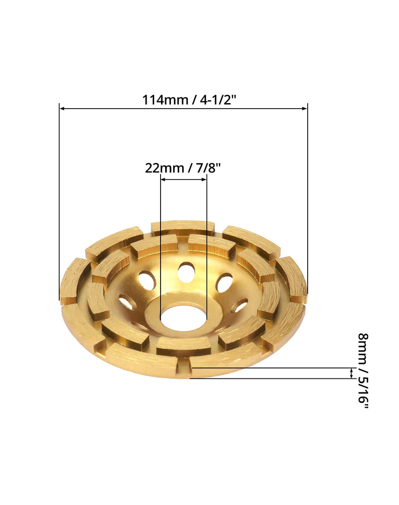 [Australia - AusPower] - QWORK® Cup Wheel 115 mm x 22.2 mm for Concrete, Plaster, Granite, Resin, Tile Adhesive, Natural Stone etc 115mm x 22.2mm 