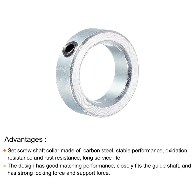 [Australia - AusPower] - MECCANIXITY Shaft Collar 1" Bore Zinc Plated Carbon Steel Set Screw Style Clamping Collars Silver Tone 2 Pack 1 Inch 