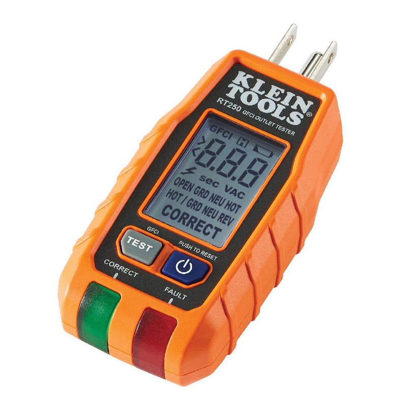 [Australia - AusPower] - Klein Tools NCVT2P Dual Range, Non-Contact Voltage Tester, 12-1000V AC & RT250 GFCI Outlet Tester with LCD Display, Electric Voltage Tester for Standard 3-Wire 120V Electrical Receptacles 