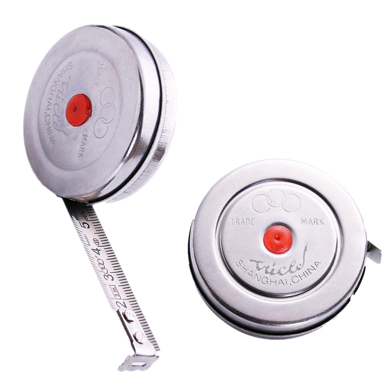 2 Pcs Retractable Tape Measure with Hook – Anti-Slip Grip Compact Metric Ruler for Woodworking Construction Carpenter DIY Home Projects, 1M