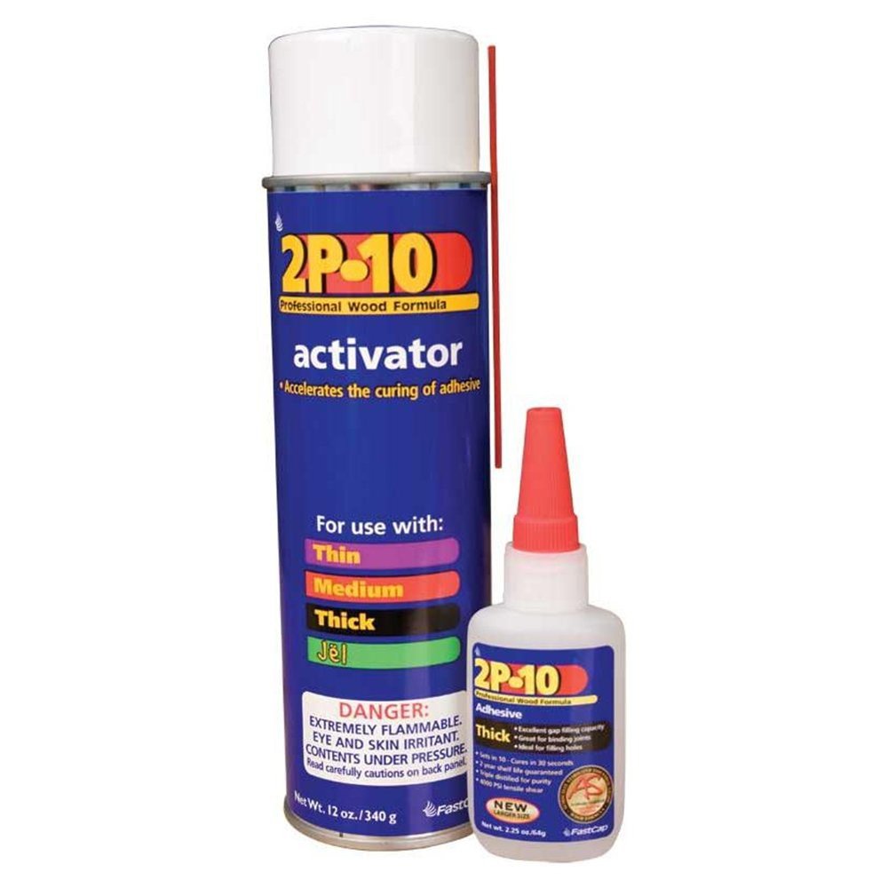 FastCap 2P-10 Super Glue Adhesive 2.25 oz Thick + 12 oz Activator Combo Pack