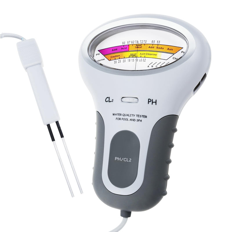 [Australia - AusPower] - Dual-Function Water Tester: pH & Chlorine (CL2) Meter for Pools, Spas, Hydroponics & Drinking Water, Pools, Spas, Drinking Water Analysis Monitor PH Chlorine Tester Kit 