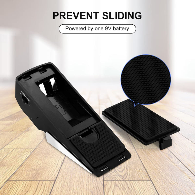 [Australia - AusPower] - 2 Pack Door Stop Alarm, Door Stopper with 120DB Security Alarm, Floor Wedge Door Stop Siren, Door Security Devices for Traveling, Apartment, Hotel and Home, Black 2 