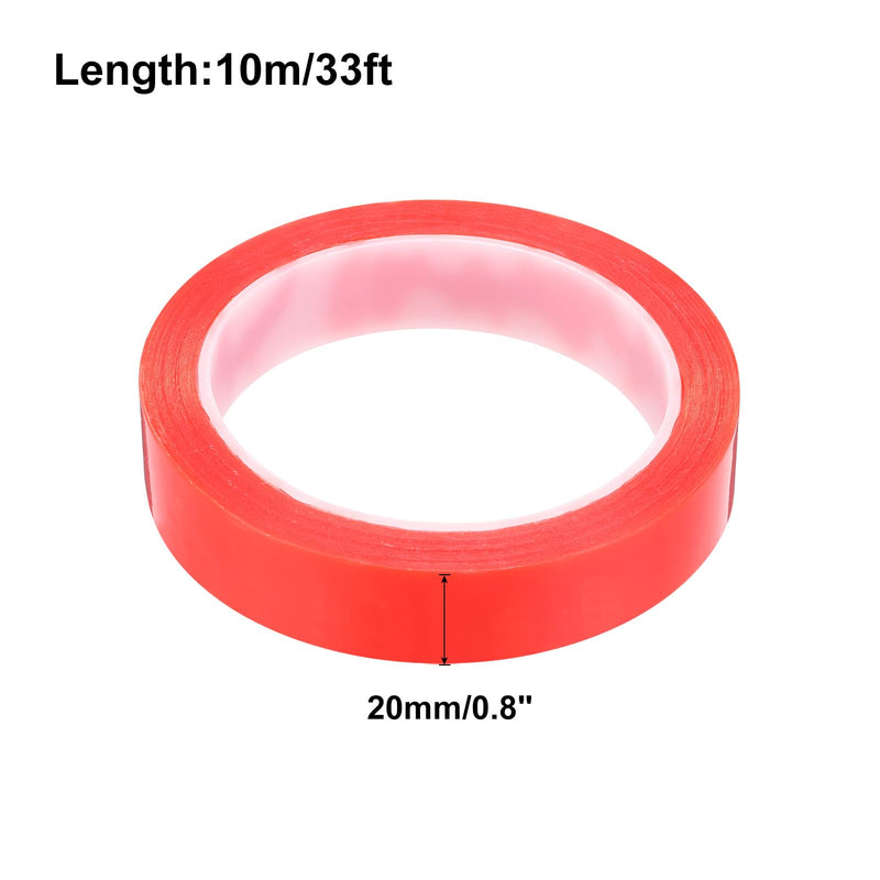 MECCANIXITY 20mm x 10m Phone Repair Adhesive Tape LCD Screen Repair Sticker Double Sided for Cell Phone Tablet Laptop Clear Red 1