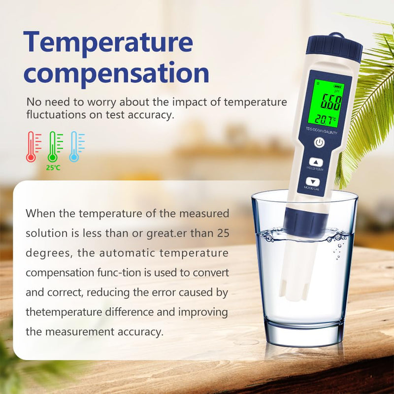 [Australia - AusPower] - AH-PH+EC Meter,TDS,Salt,Water Temperature 