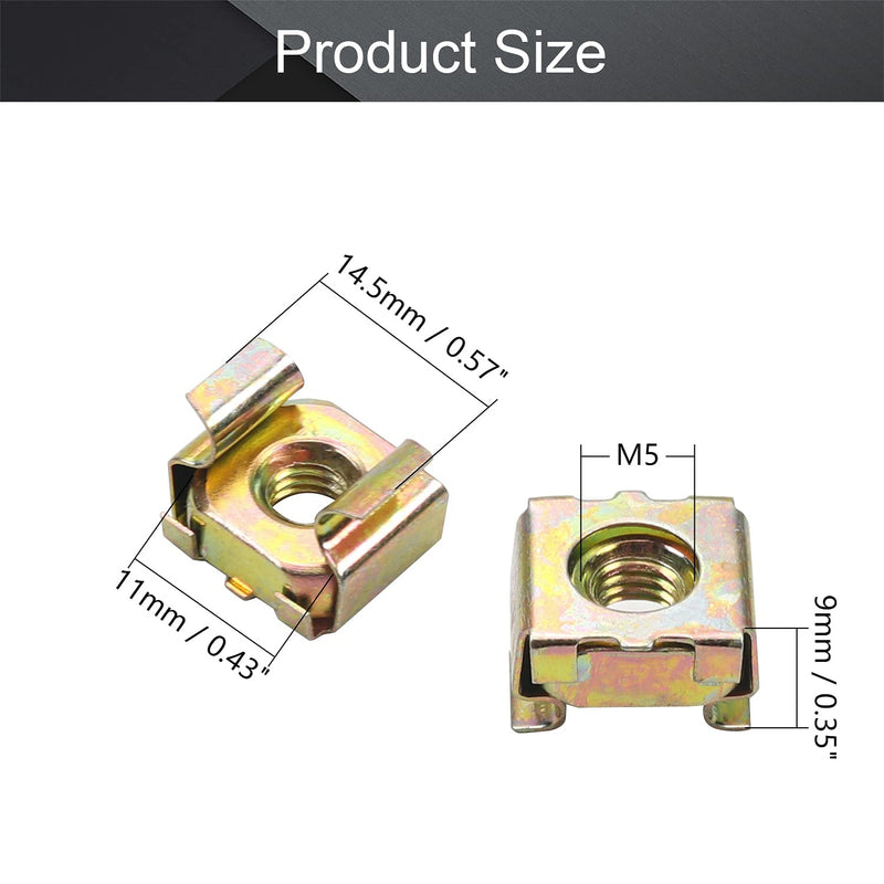 [Australia - AusPower] - MroMax 10Pcs M5 Cage Nuts, Carbon Steel, Colored Zinc Plated, Cage Nuts for Rack Mount Server Cabinets, Rack Mount Server Shelves, Routers 10 