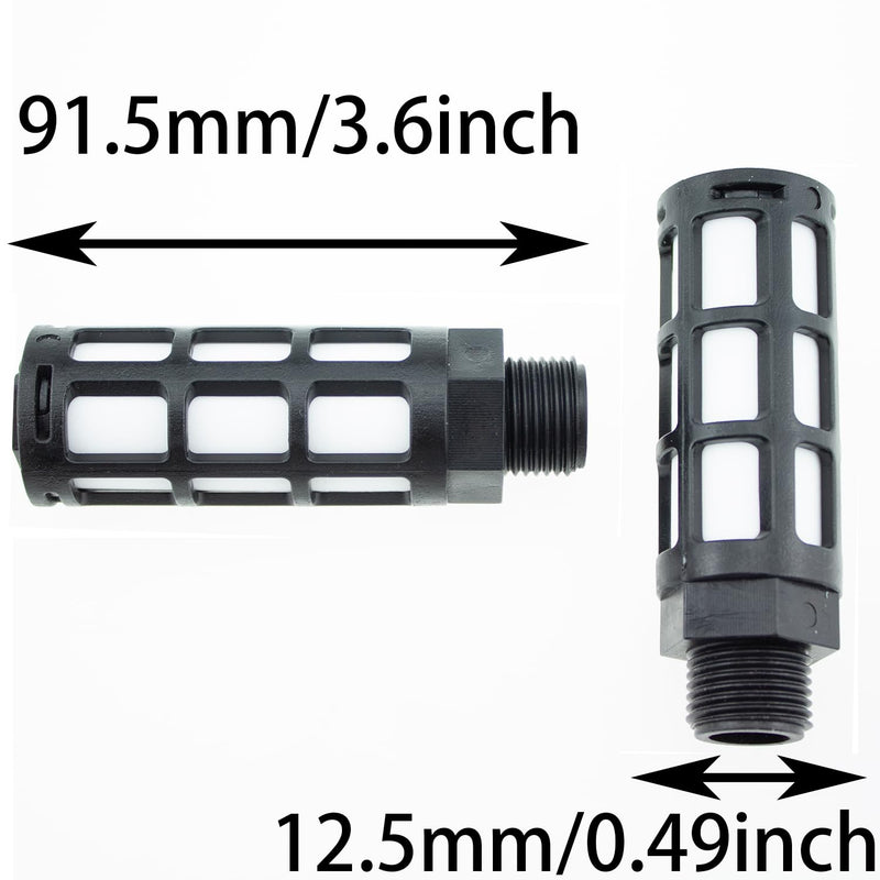 [Australia - AusPower] - 5pcs Plastic Exhaust Air Silencer, 1/2" Air Line Pneumatic Muffler Black Air Compressor Fitting 1/2 inch 5pcs 