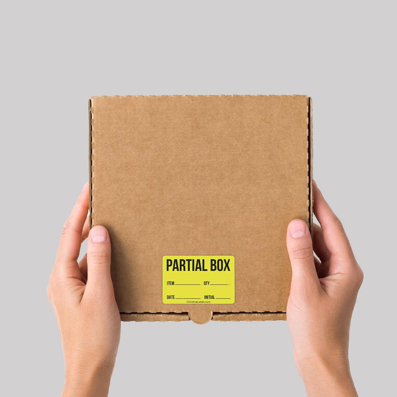 ChromaLabel 2 x 3 Inch Permanent Color-Code Rectangle Partial Box Shipping Labels, 250 Stickers/Roll, Yellow, Partial Box 2" x 3"