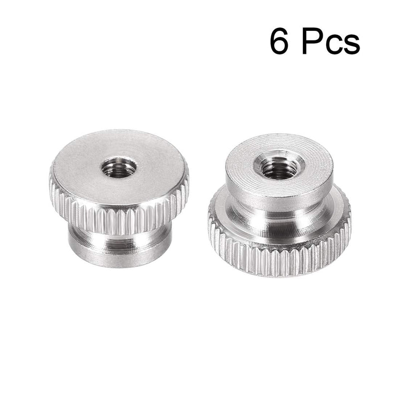 [Australia - AusPower] - uxcell Knurled Thumb Nuts, 6Pcs M3x0.5mm 304 Stainless Steel Round Knobs Fasteners for 3D Printer Parts, Silver Tone 