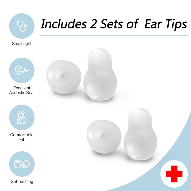 [Australia - AusPower] - Silicone Ear Tips Replacement for MDF &Littmann Stethoscopes - Universal Soft Fit Littman Earpieces Snap Tight Soft Sealing Ear Pieces,Cardiology IV Parts & Littmann Stethoscope Parts white 