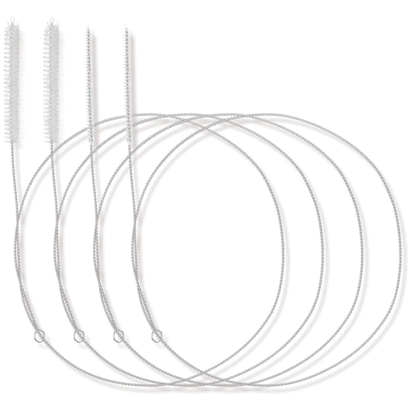 [Australia - AusPower] - Gjinxi Pack of 4 Hose Brush, 100 cm, Extra Long Cleaning Brush, Nylon Milk Tube Brush, Thin Bottle Brush, Tube Brush for Straw Pipe, Hose, Bottles, Fridge Drain Straw Brush White 39.37 inch/100 cm 
