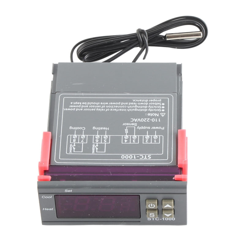 [Australia - AusPower] - All Purpose Digital Temperature Controller, Cooling and Heating Thermostat Digital Temperature Controller Thermostat Fahrenheit Thermostat with NTC Sensor for Homebrewing Brew Fermenter Fridge AC110~220V 