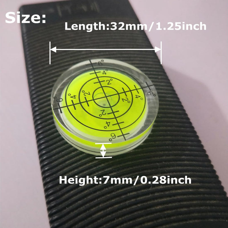 [Australia - AusPower] - 3Pcs Circular Bubble Level Bullseye Degree Marked Surface Round Spirit Levels Measuring Tool for Leveling Phonograph, Camera, Turntable, Tripod, Telescope (32X7mm) 