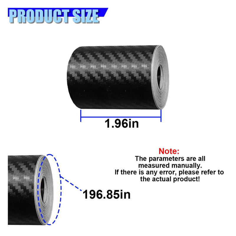 Car Carbon Fiber Vinyl Wrap, Waterproof 2"×16FT 3D High Gloss Car Window Door Trim Tape Roll, Air Release Auto Interior & Exterior Body Decal Decoration for Most Cars, Trucks, SUVs(5CM) 5CM
