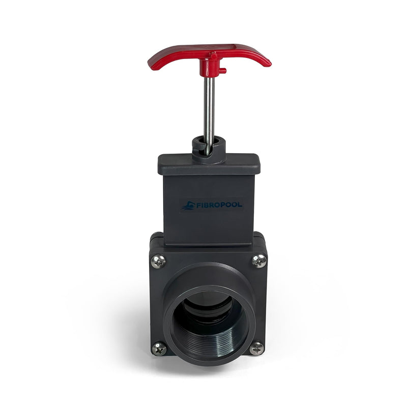 [Australia - AusPower] - FibroPool Above Ground Pool Gate Valve - 1 1/2 inch - Dual Threaded Shut Off Slice Adapter for Swimming Pools 