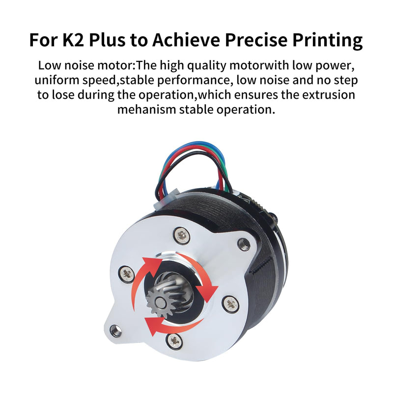 [Australia - AusPower] - FYSETC 3D Printer Accessories for K2 Plus: Original Extruder Motor 35mm Round Pancake Stepper E-axis with 12 Teeth Shaft Gear Drive Board Connected Cable for K2 Pro FDM Printing Project 