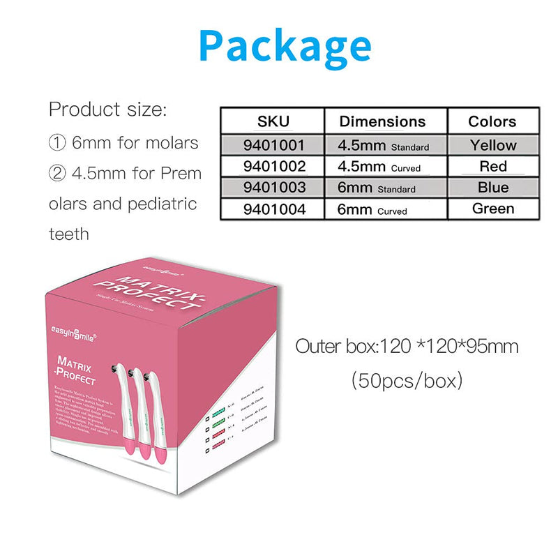 [Australia - AusPower] - Dental Matrix Band, 50pcs Momar Restoration Matrix-Profecto Sectional Matrix Ring System Adjust (4.5MM-Curved) 4.5MM-Curved 