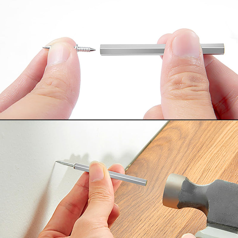 [Australia - AusPower] - 100Pcs Double-Head Skirting Thread Seamless Nail, Skirting Line Without Marks Nail,Invisible Security Screws,Solid Wood Baseboard Double-Headed Nails,Equipped with Nail Specific Sleeve Tool 100 