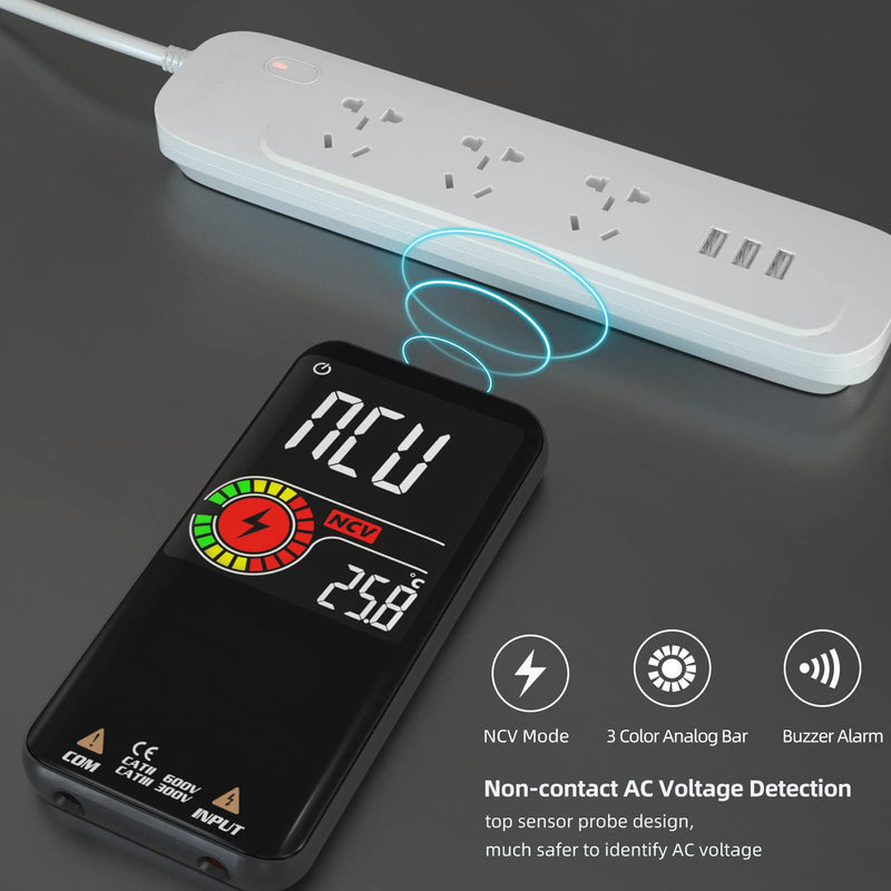 BSIDE S11 Smart Multimeter Rechargeable Digital Multimeter Tester Auto Ranging Voltmeter Measures Voltage Resistance Continuity Capacitance Frequency NCV Live Wire Detector 9