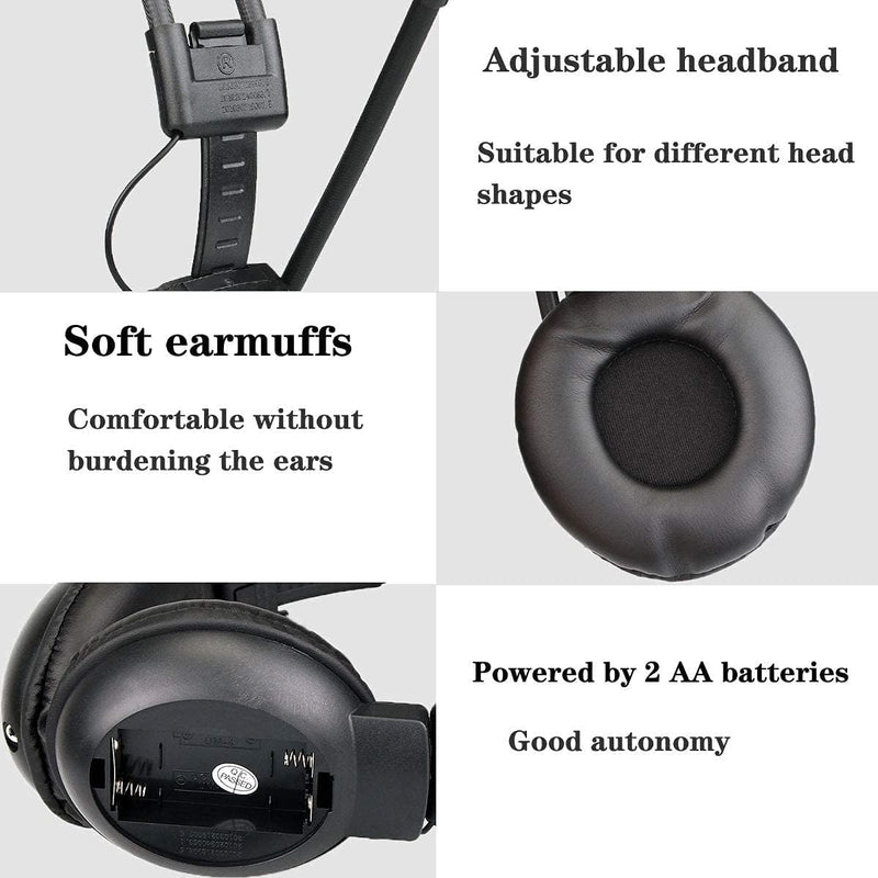 [Australia - AusPower] - AM FM Radio Headphones, Personal Portable Radio Headset am/fm Digital with Best Reception for Jogging, Mowing, Cycling, Meeting, Powered by 2 AA Batteries (Not Included)…… am/fm headphones 