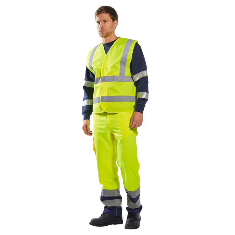 Portwest Hi-Vis Band and Brace Vest Visibility Reflective Safety Security Work Top ANSI 2, Yellow, 6X7X 6X-Large-7X-Large