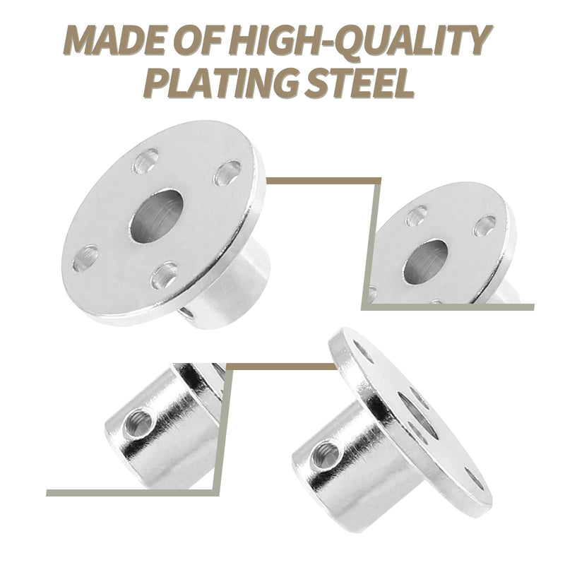 [Australia - AusPower] - 4 Pieces 6mm Flange Coupling Connector, Rigid Flange Shaft Coupling Shaft Mounting Hub with Set Screws & Wrench 