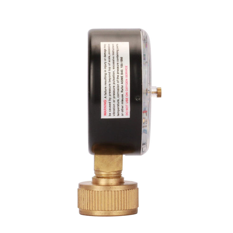 [Australia - AusPower] - MEASUREMAN 2-1/2" Water Pressure Test Gauge, 3/4" Female Hose Thread, 0-200 psi/kpa with Maximum Pressure Memory 2-1/2" Dial 