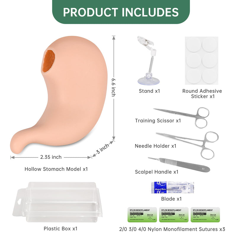 [Australia - AusPower] - Hollow Stomach Suturing Model - Hollow Organ Suture Practice Kit, Medical Nursing Student Supplies, Suture kit Perfect for Medical Students & Vet Training 