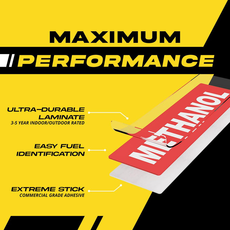 Methanol Sticker - Fuel Identification Label - Outdoor Rated - Heavy Duty, Weather Proof, Ultra Durable - USA Made (6x2 inch), 2 Labels