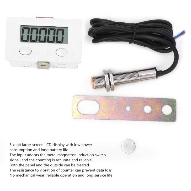 [Australia - AusPower] - 0-99999 Magnetic Induction Meter with Magnetic Metal Induction Switch, 5 Digit LCD Digital Display, BEM-5C + 12φ Metal Sensor, No Mechanical Wear, Reliable Operation 
