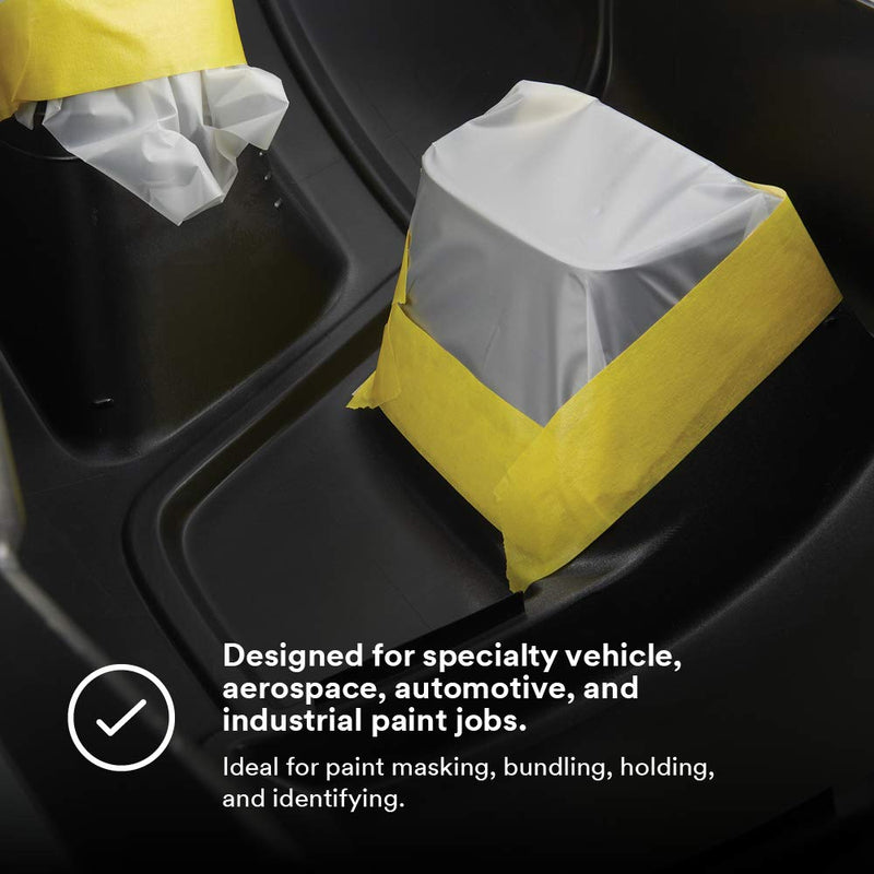 3M 301+ High Performance Masking Tape, Yellow, 18 mm x 55 m - High Performance Holding and Masking Tape for Automotive, Specialty Vehicle and Industrial Markets (Pack of 1) 55 Meters 0.70 Inches