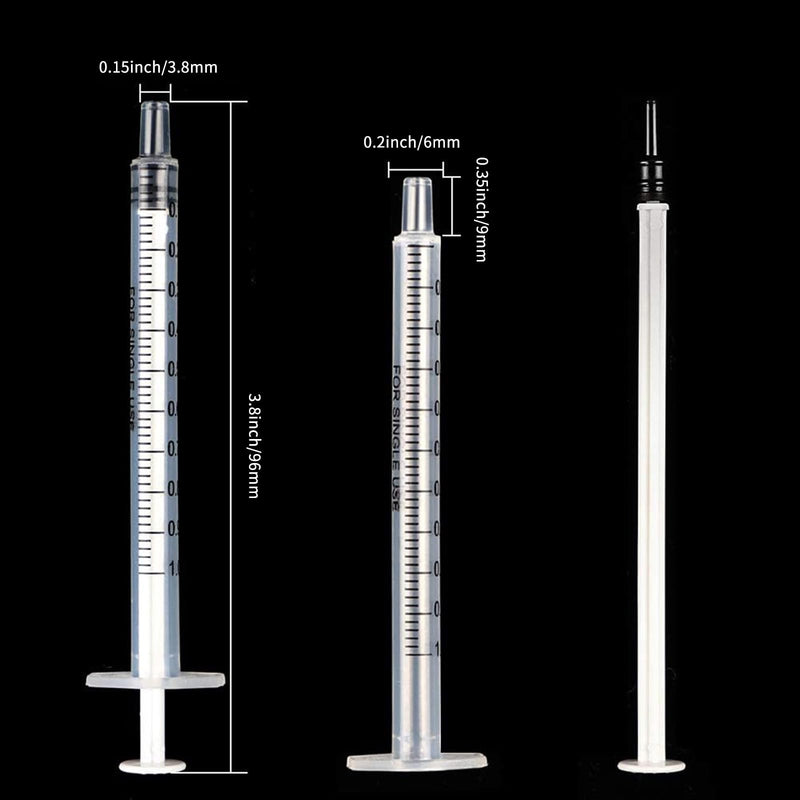[Australia - AusPower] - DEPEPE 120pcs 1ml Luer Slip Tip Syringe with Caps, Without Needle, for Colostrum Collection,Pet Feeding and Industrial Use 