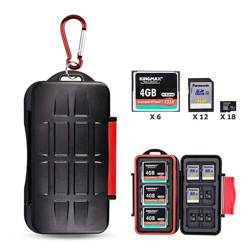 [Australia - AusPower] - 36 Slots Memory Card Case + 120 Count Card Labels: Water-Resistant Camera Memory Card Holder with Memory Card Labels for SD SDHC SDXC CF MSD Memory Card 