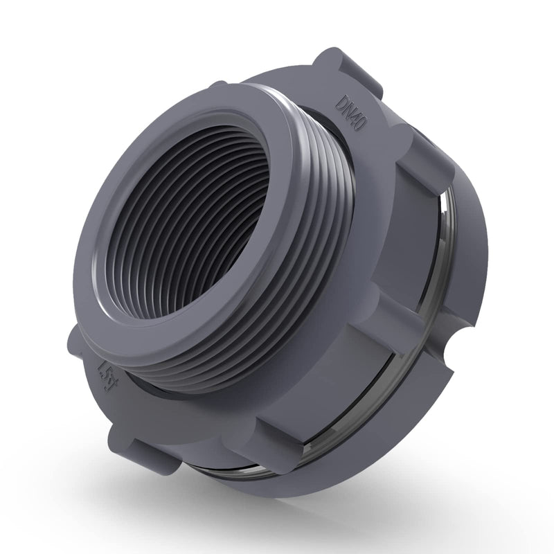 [Australia - AusPower] - TAISHER 2PCS Black PVC 1-1/2'' Bulkhead Tank Connector Adapter Fitting with Gasket for Water Tank, Rain barrels, Aquariums, Bathtubs and Sink 1-1/2"(PVC) 2 