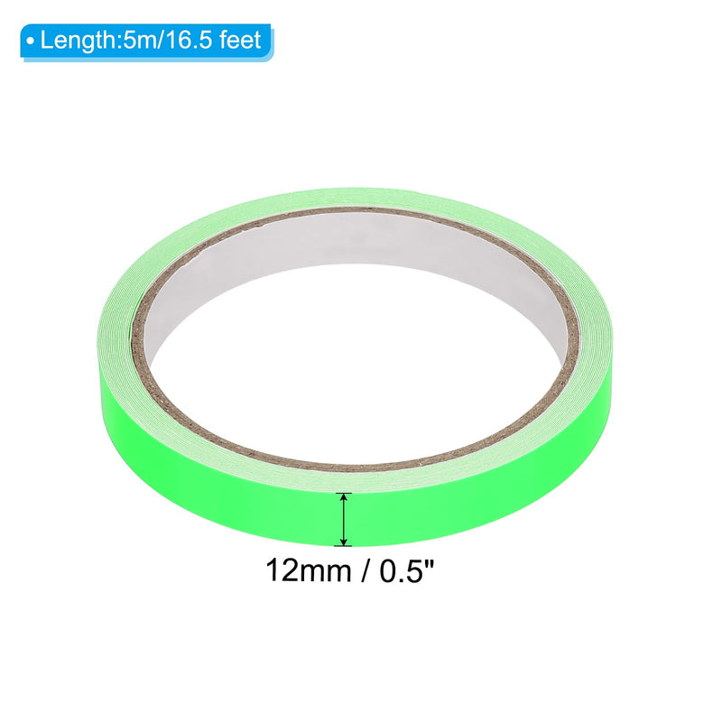 PATIKIL 0.5 inch x 16.5 feet Glow in The Dark Tape, 1 Roll Fluorescent Adhesive Tape Luminous Reflective Tape Black Light Glow Tape for Party, Green Grass Green