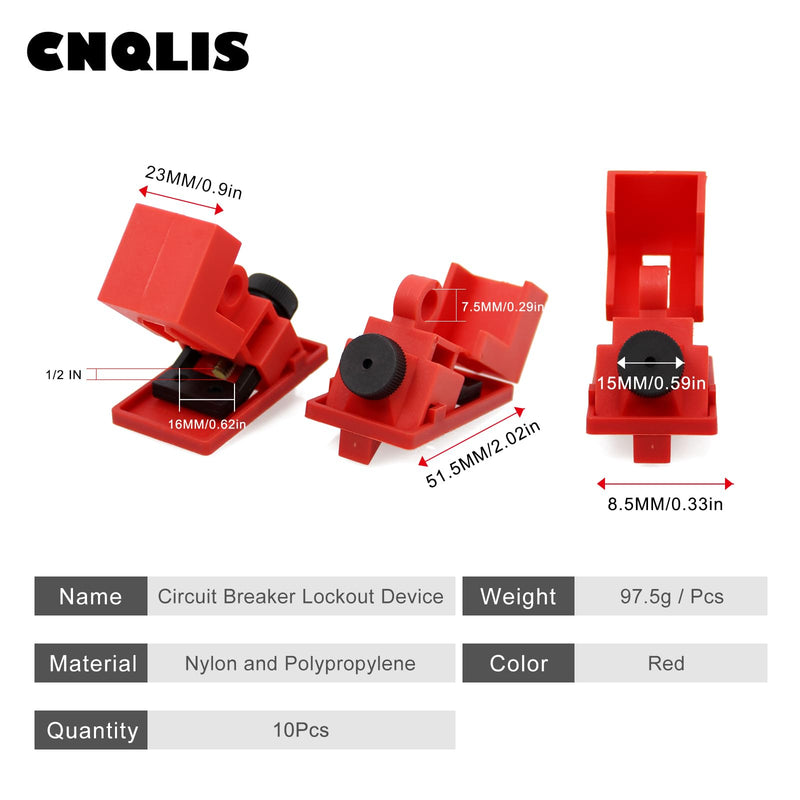 [Australia - AusPower] - Circuit Breaker Lockout Device,10Pcs for 120/277 Clamp-on Electrical Single Pole Breaker for Loto Station Lock Out Tag Out Kit Medium | 120/277V | Clamp-on | 10 pcs 
