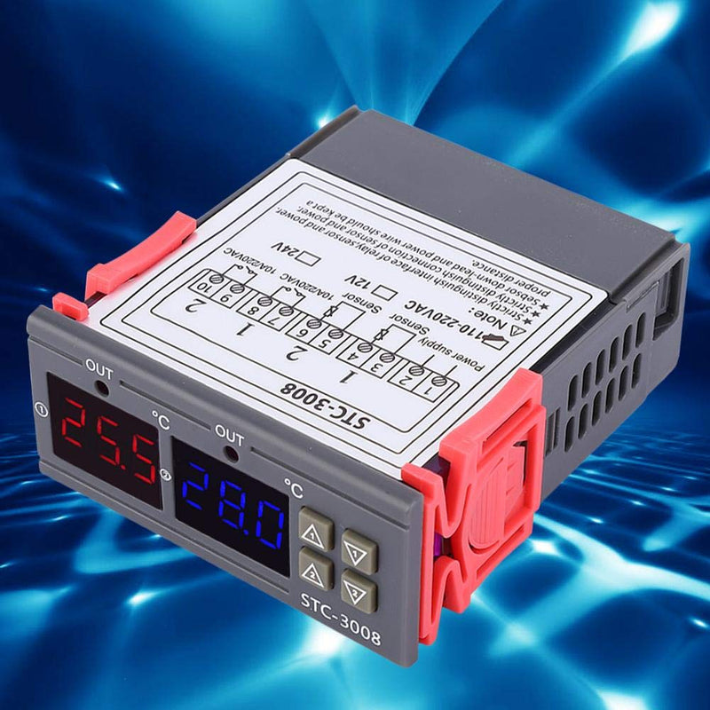 [Australia - AusPower] - Digital Temperature Controller with Adjustable Heating Cooling Thermostat and Sensor for Refrigeration Devices(12V) 