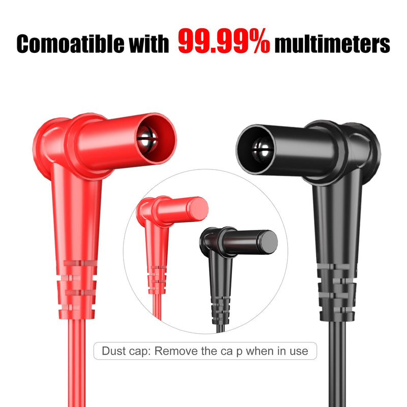 [Australia - AusPower] - Multimeter Test Leads 1000V 20A 20A 1000V CAT III & 600V CAT IV, Ultra-Sharp Gold-Plated Test Probe Leads, Compatible with Fluke/AstroAI/INNOVA/Klein Multimeters and Digital Clamp Meters 