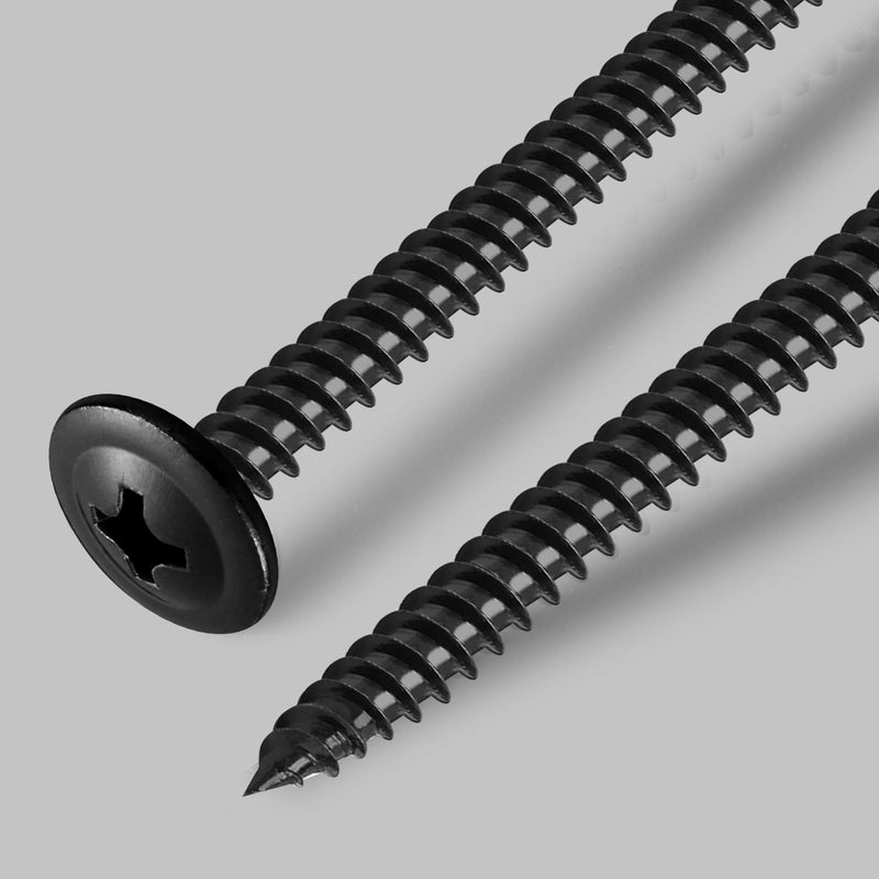 [Australia - AusPower] - #8 x 1-1/2 Inch Wood Screws Phillips Modified Truss Head Stainelss Steel 410 Self Tapping Metal Screws,Black Zinc Plated(1Ib,125Pcs) 8 x 1-1/2" 1lb Box 