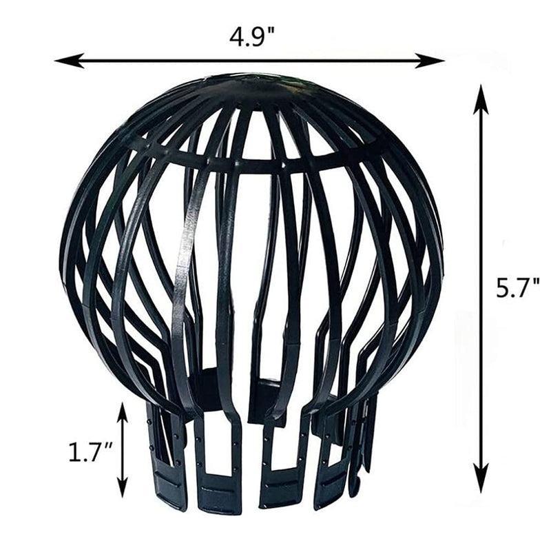 [Australia - AusPower] - Hsthe Sea Set of 4 Black Downpipe Protectors, Gutter Fastening, Plastic Basket, Leaf Gutter Screen, Downpipe Protector, Diameter 4.9 inches, Polypropylene. 