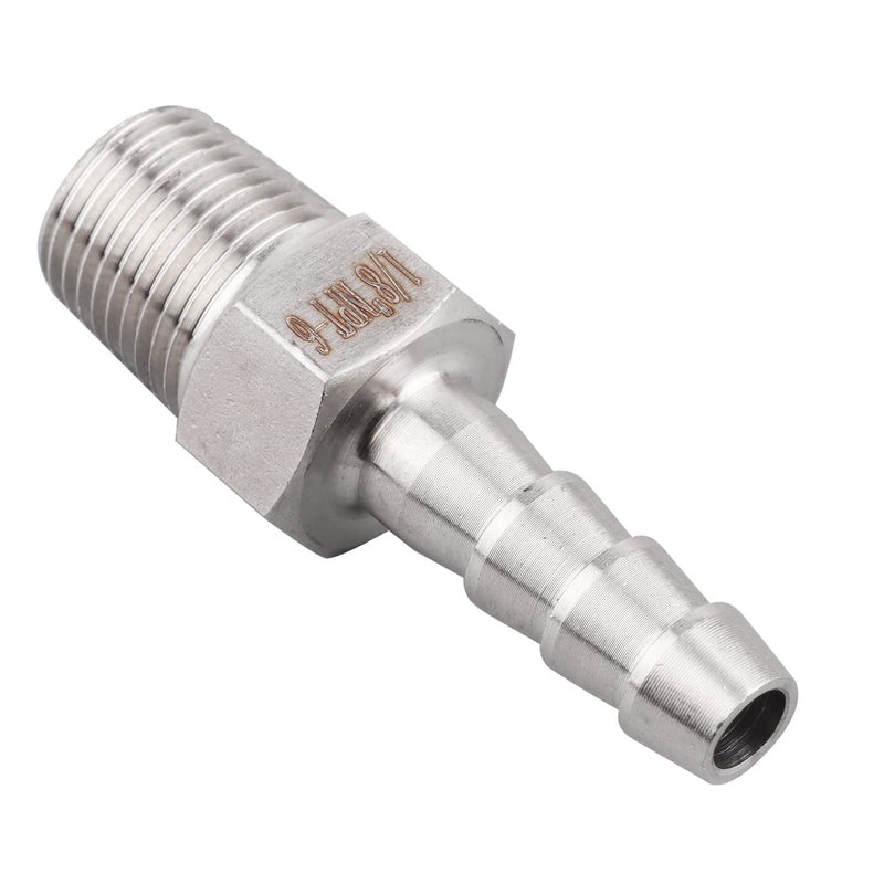 [Australia - AusPower] - DERNORD Stainless Steel 1/4" Hose Barb x 1/8" NPT Male - Home Brew Pipe Fitting Pack of 2 