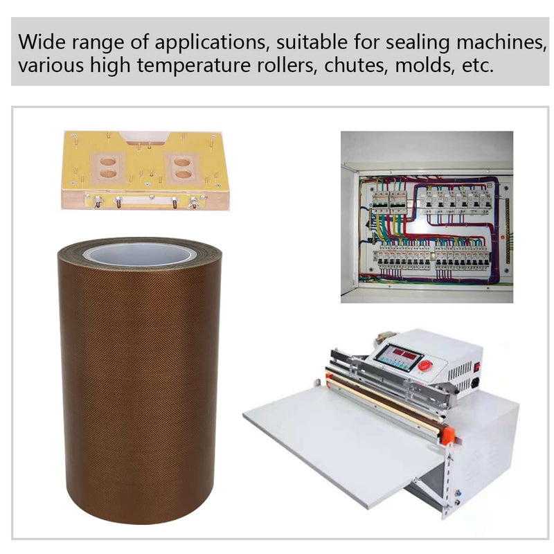 4-inch Teflon Tape Fiberglass High Temperature PTFE Fabric Roll with Adhesive Heat Resistant for Vacuum Sealer 4inch