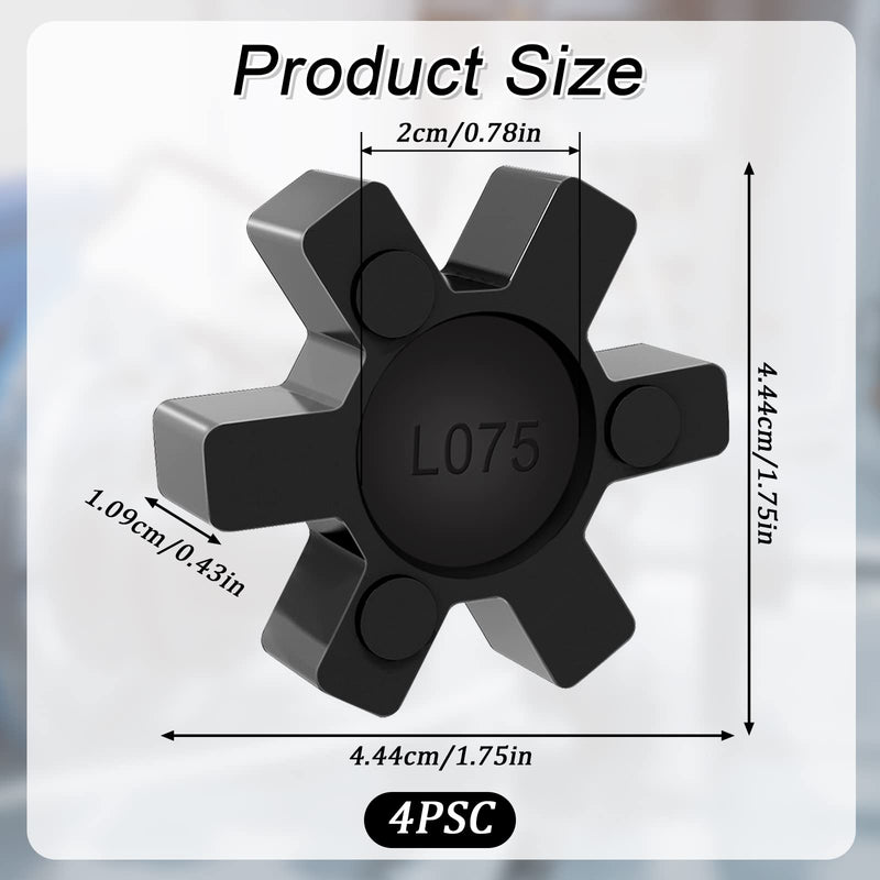 [Australia - AusPower] - L075 Flexible NBR Rubber Spider Center Insert, 4 Pack Solid Coupling Pad Bumper Spider Center Inserts for L075 L Jaw Coupling Set 