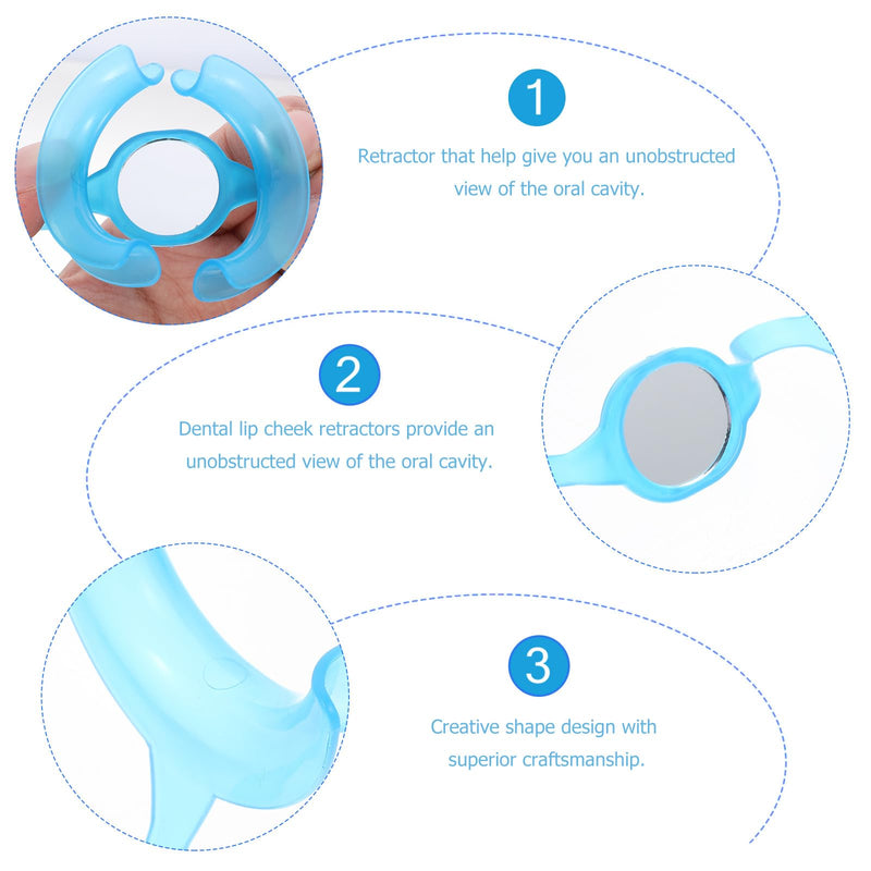 [Australia - AusPower] - EXCEART 20pcs C Shape Cheek Retractor Autoclavable Dental Mouth Opener for Mouthguard Speak Out Challenge (Blue) 
