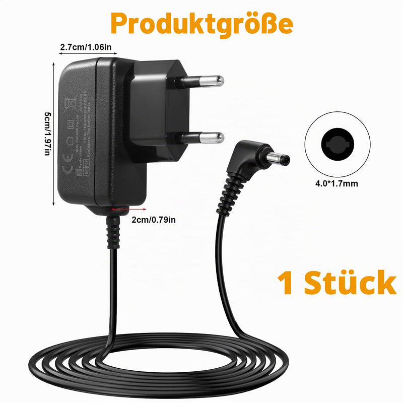 6 V Power Supply Charger for Omron Blood Pressure Monitors, Replacement AC Adapter Compatible with M2, M3, M5, M6, M7, M8, M9, M500, X2, X3, X4, X7 Smart, M3 Comfort, M7 Intelli IT, HHP-CM01, 1.5 m | Ersatz AC Adapter Kompatibel mit M7, M8, M9, M500, X...