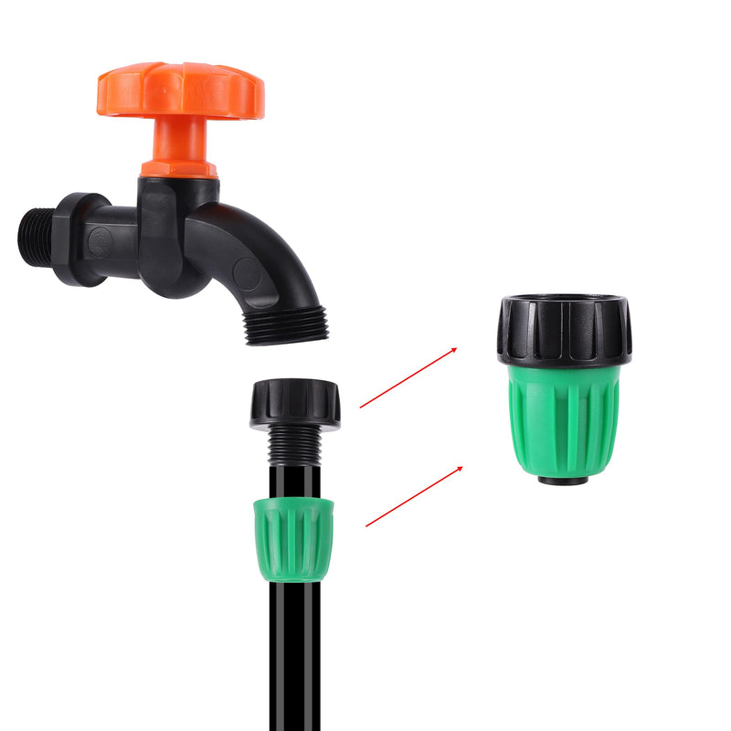 [Australia - AusPower] - US Standard Faucet Adapter, 3/4 "Faucet to1/2" Drip Irrigation Tube,Convert 3/4" Female Hose Thread To 12mm ID 16mm OD Tubing (4Pcs 3/4"Faucet to1/2" Faucet Adapter) 