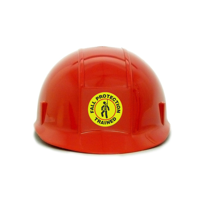 SmartSign Fall Protection Trained Pack of 5 Hard Hat Labels | Retro-Reflective, 2" Circle