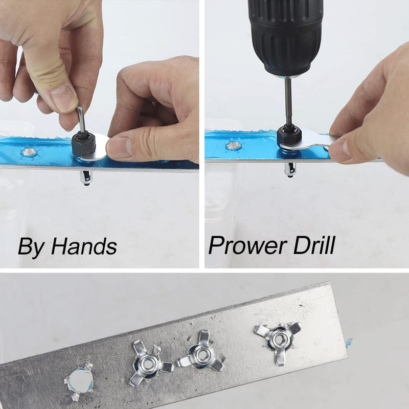 [Australia - AusPower] - 1/4 Jack Nut with Installation Tool Threaded Insert Nuts Nutserts Jack nut Srew Anchor Spider Rivnut Blind for Plastic Polywood Pressboard Hardboard 1/4-30pcs with tools 
