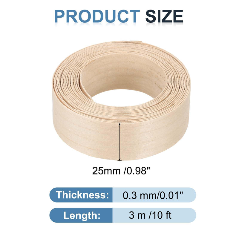PATIKIL Maple Edge Banding, 1 Inch x 10 ft Wood Veneer Tape Pre-glued Flexible Plywood Edge Banding with Hot Melt Adhesive for Furniture Restoration